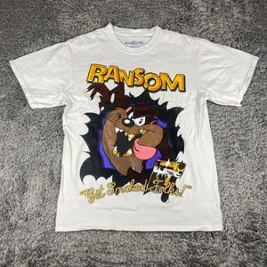 Ransom T Shirt Mens Medium White Taz Get Smoked Folks Graphic Streetwear Tee